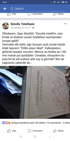 "Buna ən azı 100 min üyüdüblər" — Eynulla Fətullayev Sahil Babayevin ona göndərdiyi "sovqat"dan yazdı, naziri rüsvay etdi (FOTO)
