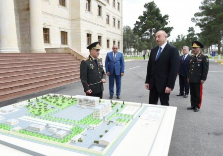 Azərbaycan prezidenti Daxili Qoşunların Şirvandakı hərbi hissəsinin açılışında...