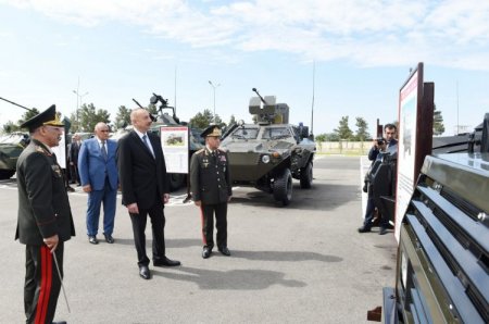 Azərbaycan prezidenti Daxili Qoşunların Şirvandakı hərbi hissəsinin açılışında...