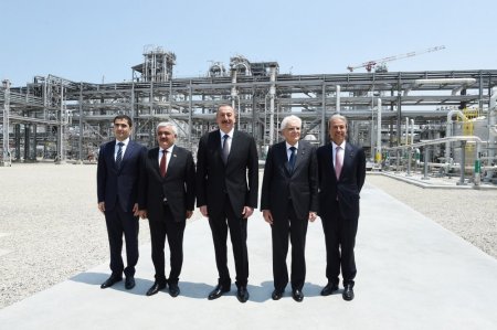 Azərbaycan və İtaliya prezidentləri “SOCAR Polymer” zavodunun açılışında 