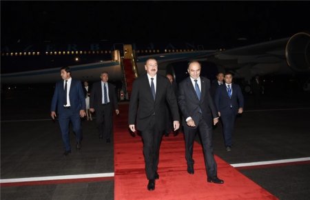 Azərbaycan Prezidenti İlham Əliyev Tacikistana səfərə gedib - Foto
