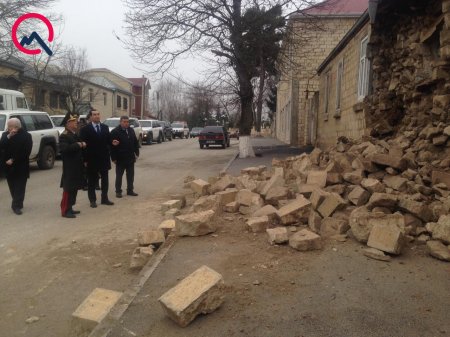 Kəmaləddin Heydərov Şamaxıda zəlzələ baş verən ərazidə - FOTOLAR