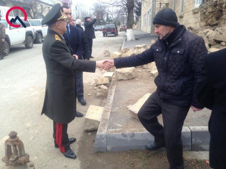 Kəmaləddin Heydərov Şamaxıda zəlzələ baş verən ərazidə - FOTOLAR